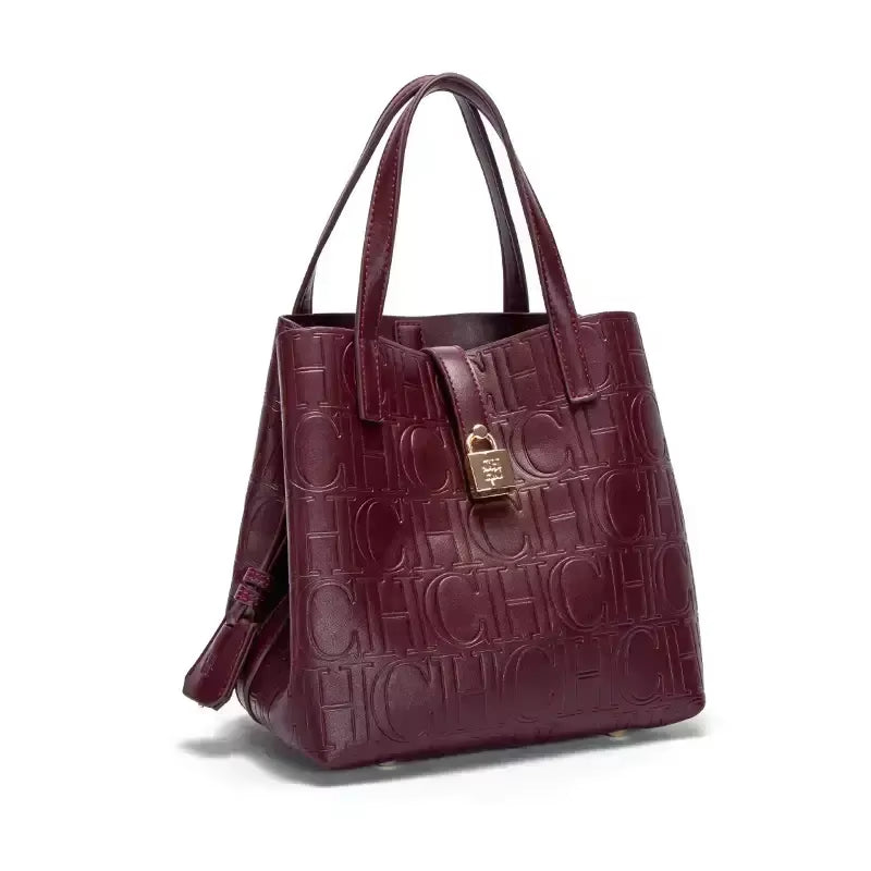 Embossed Ladies Crossbody Bag Letter Printing Design Ladies Handbag Large Capacity Tote Bag Elegant Temperament Ladies Should