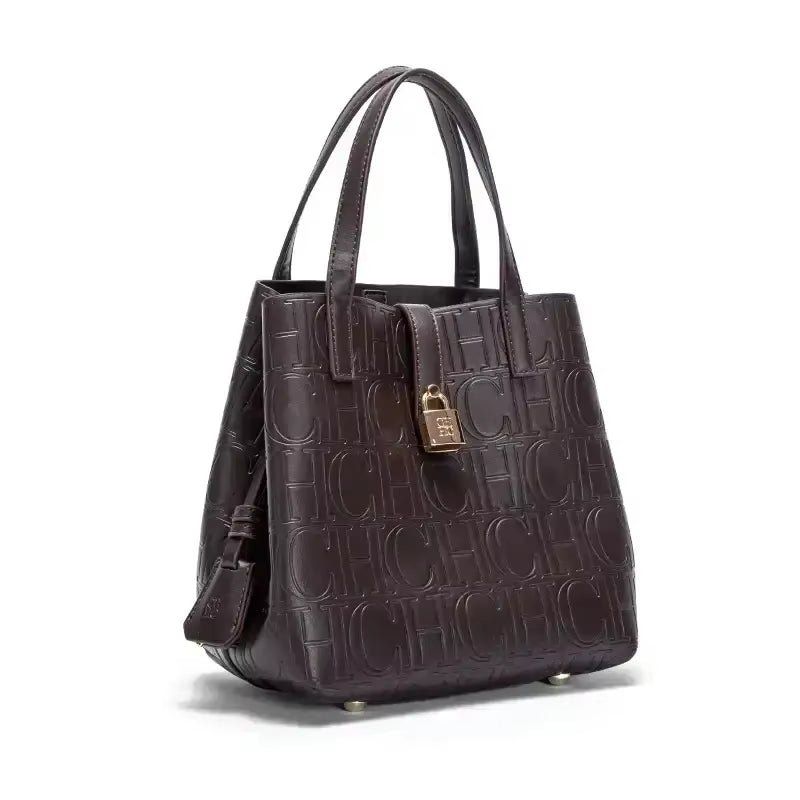Embossed Ladies Crossbody Bag Letter Printing Design Ladies Handbag Large Capacity Tote Bag Elegant Temperament Ladies Should